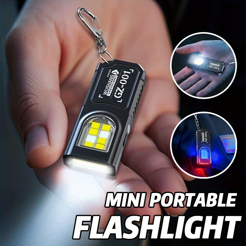 Tactical Flashlight Rechargeable - Krachtige Mini COB LED-sleutelhangerzaklamp USB C