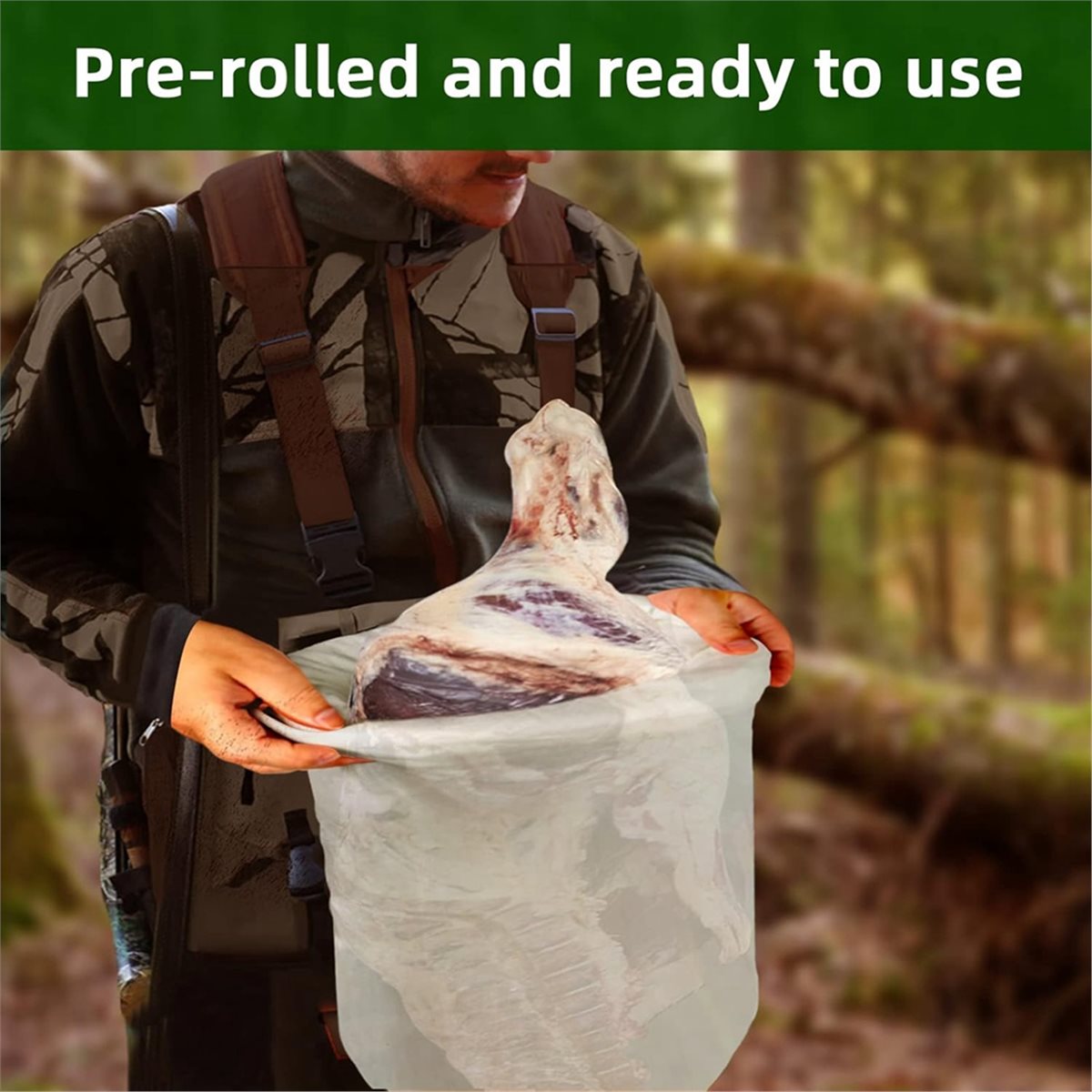 Game Bag Meat Hunting - AB09 Jachtzakken voor vlees, 5-pack opgerolde