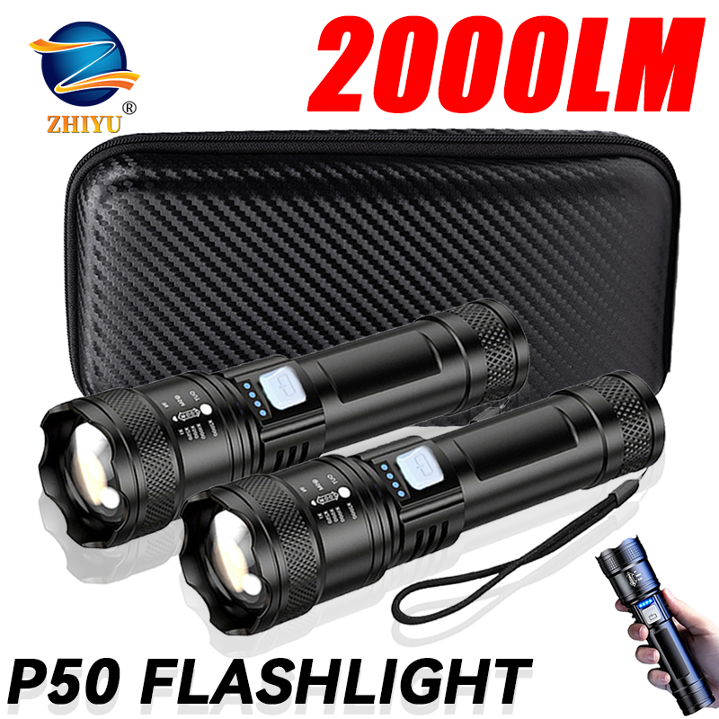 Tactical Flashlight Rechargeable - Tactische LED-zaklamp 2000LM USB oplaadbare waterdichte