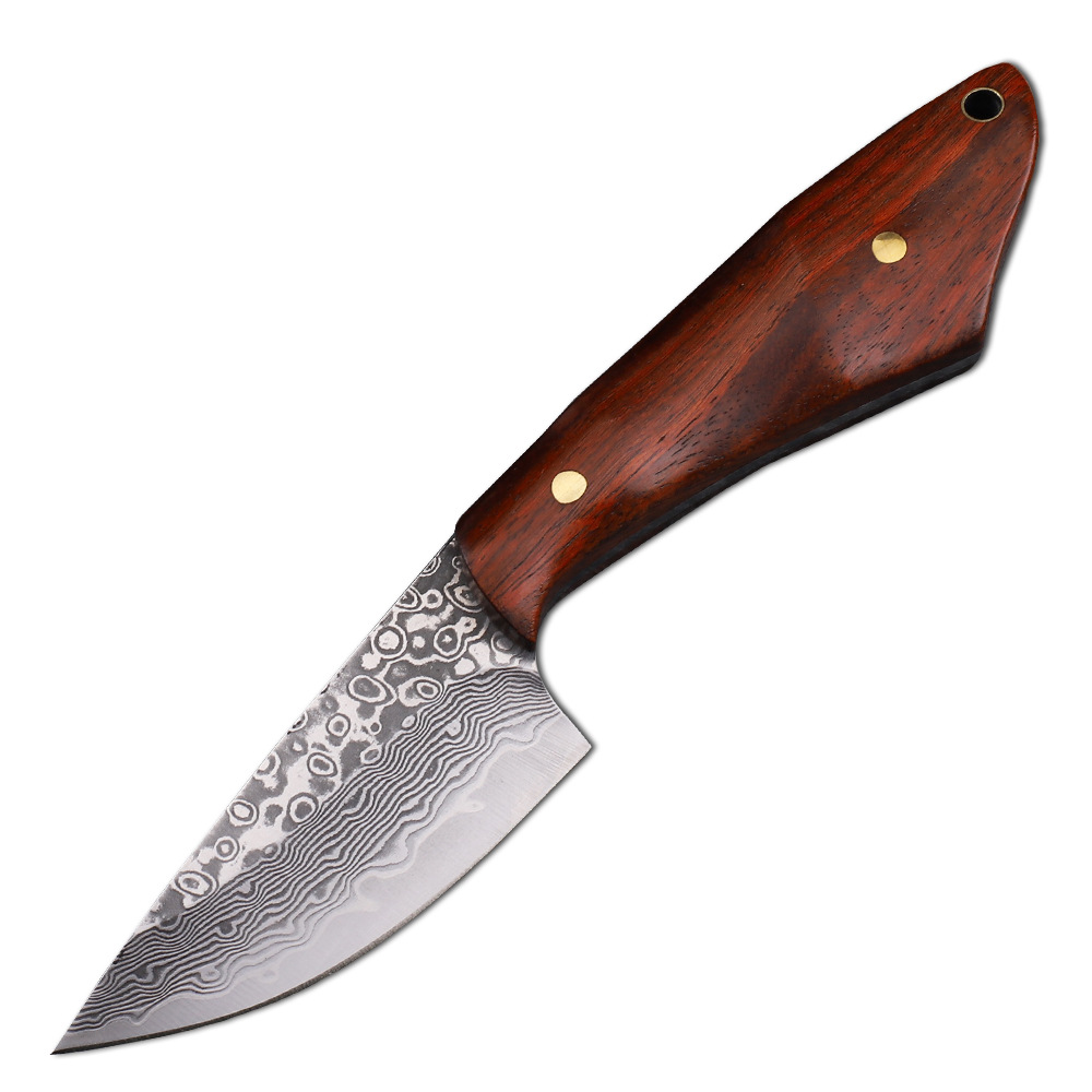 Hunting Camp Outdoor Kitchen - Vg10 Damascus Stalen Jachtmes Survival Sandelhout