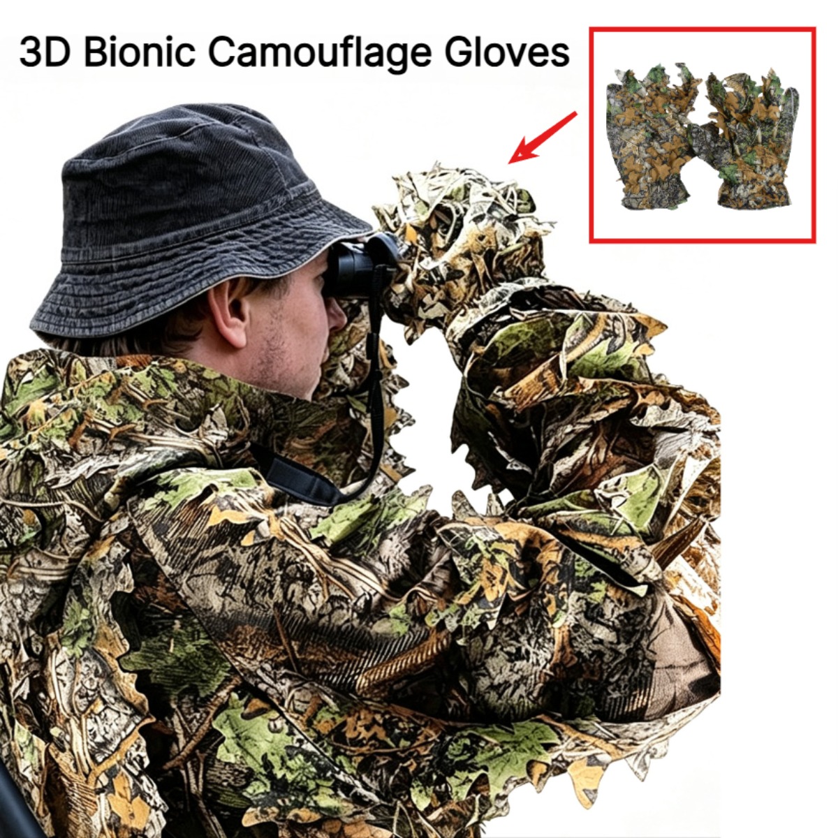 Outdoor Hunting Gloves - 3D Camouflage Leaf-jacht handschoenen Stiekeme comfortabele