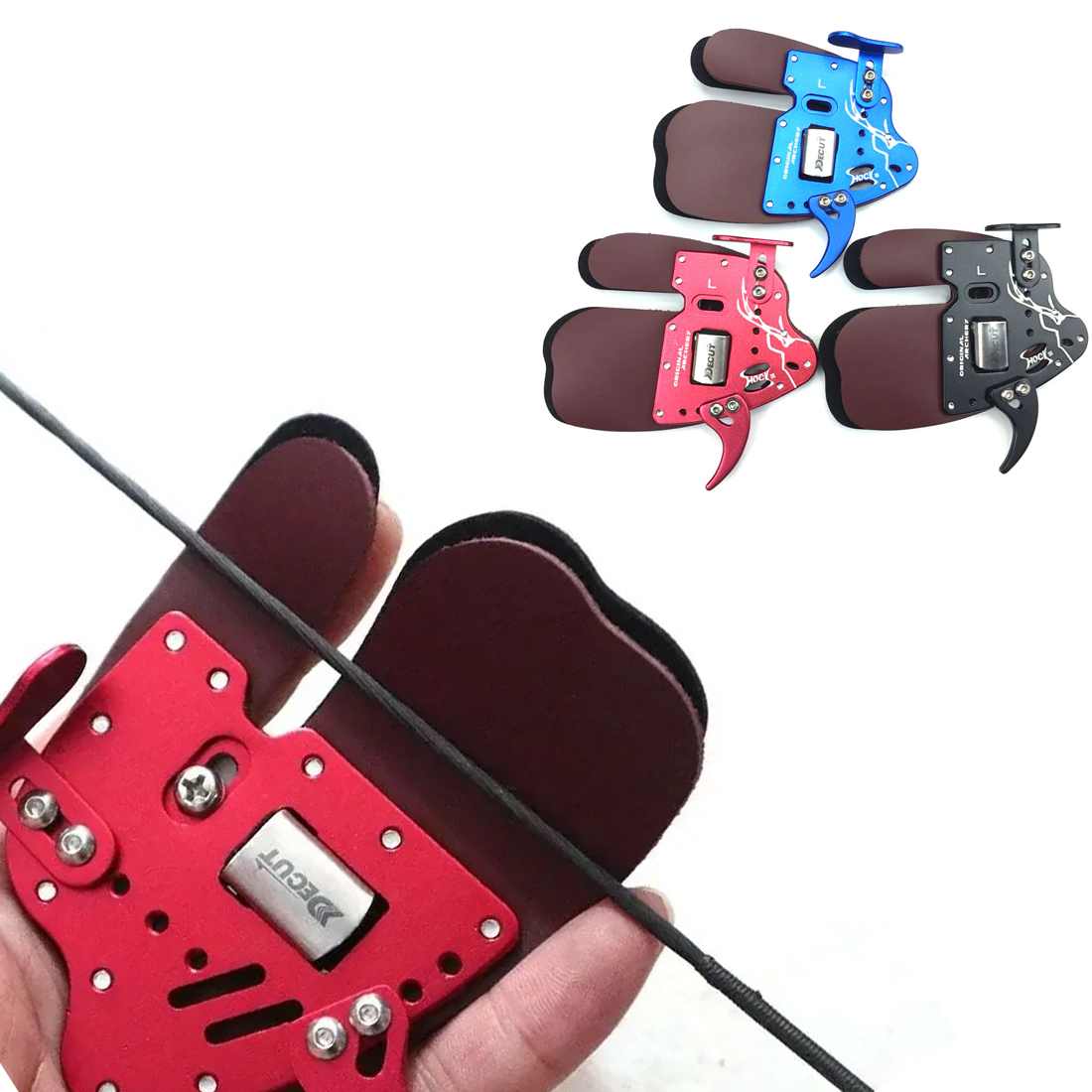 Outdoor Hunting Gloves - DECUT Boogschieten Vinger Tab Guard HOCK