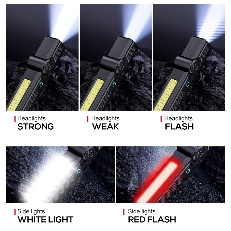 Draagbare COB + krachtige LED- - Tactical Flashlight Rechargeable recensie en prijs