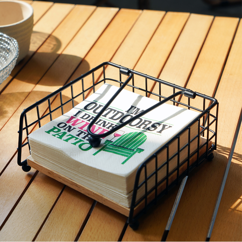 Vierkante houten servethouder, - Outdoor Hunting Kitchen recensie en prijs