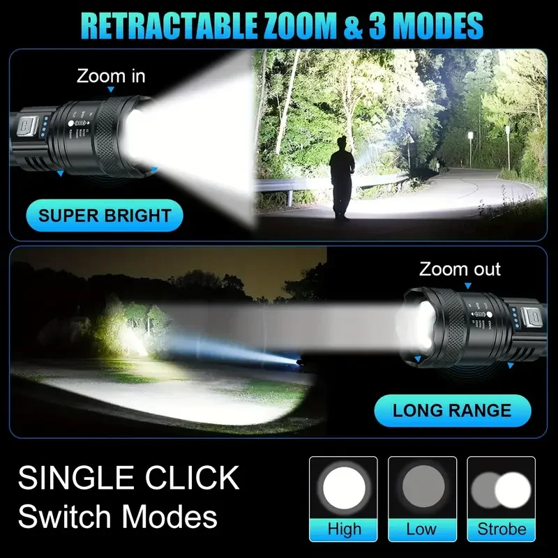 Tactische LED-zaklamp 2000LM U - Tactical Flashlight Rechargeable recensie en prijs